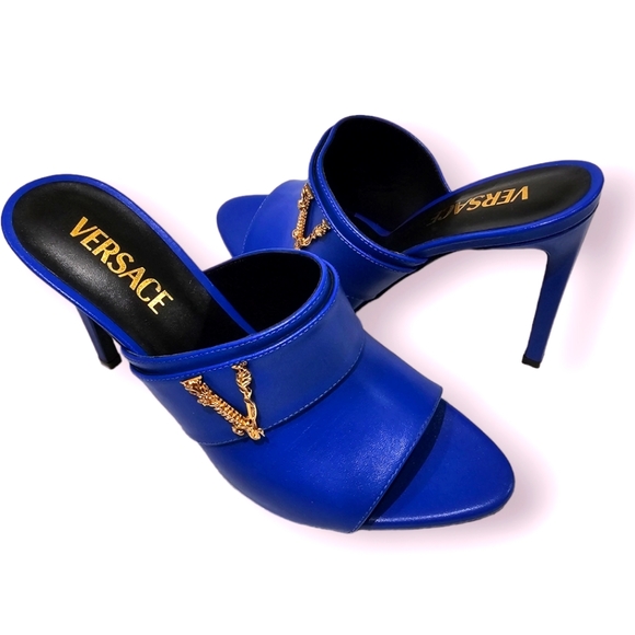 NEW Versace leather sandals 105 Vitello in size 37 - Picture 2 of 6